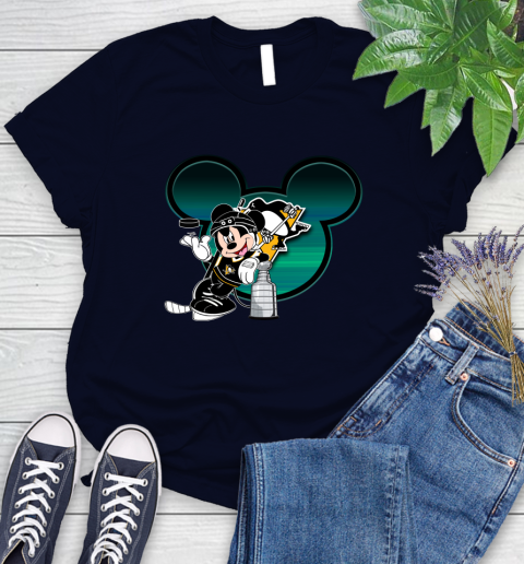 NHL Pittsburgh Penguins Stanley Cup Mickey Mouse Disney Hockey T Shirt Women's T-Shirt 3