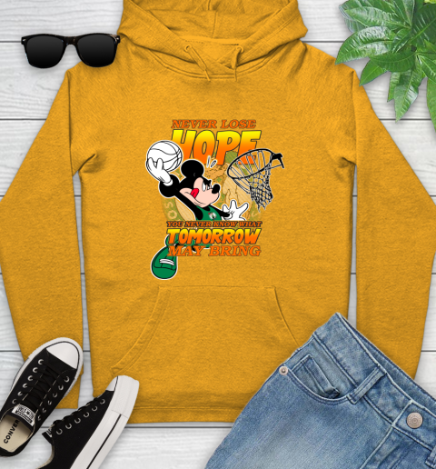 Boston Celtics NBA Basketball Mickey Disney Never Lose Hope Youth Hoodie 2
