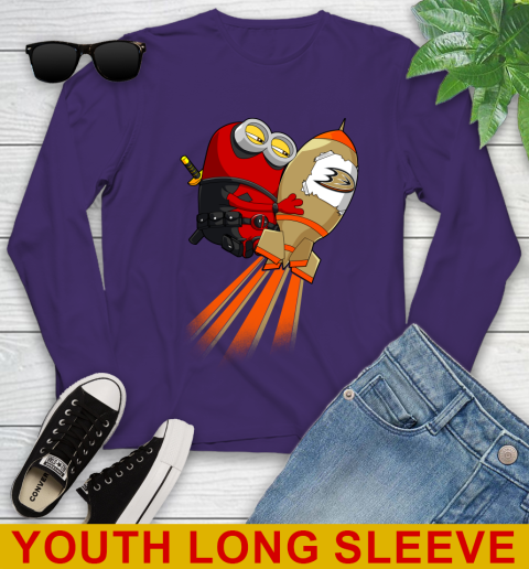 NHL Hockey Anaheim Ducks Deadpool Minion Marvel Shirt Youth Long Sleeve 4