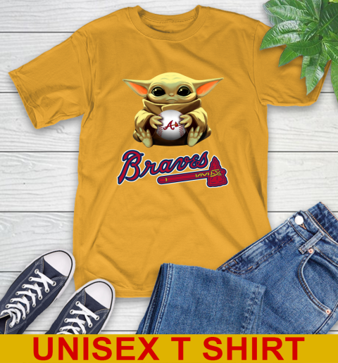 MLB Baseball Atlanta Braves Star Wars Baby Yoda Shirt 3
