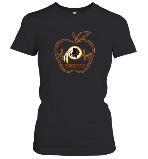 Apple Heartbeat Teacher Symbol Wasington Redskins Women's T-Shirt