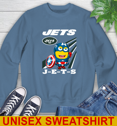 NFL Football New York Jets Captain America Marvel Avengers Minion Shirt Sweatshirt 10