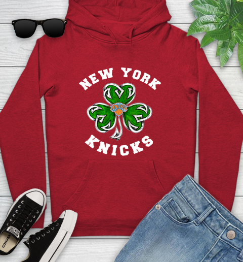 NBA New York Knicks Three Leaf Clover St Patrick's Day Basketball Sports Youth Hoodie 12