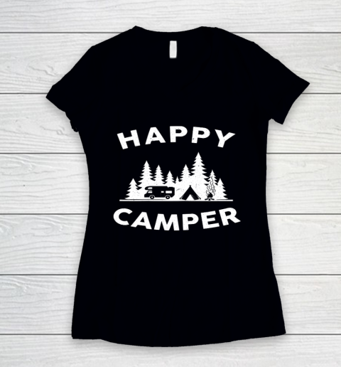 Happy Camper Camping Women's V-Neck T-Shirt