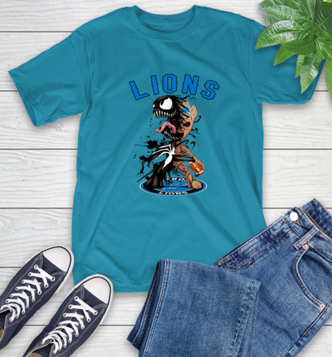 NFL Detroit Lions Football Venom Groot Guardians Of The Galaxy T-Shirt 8