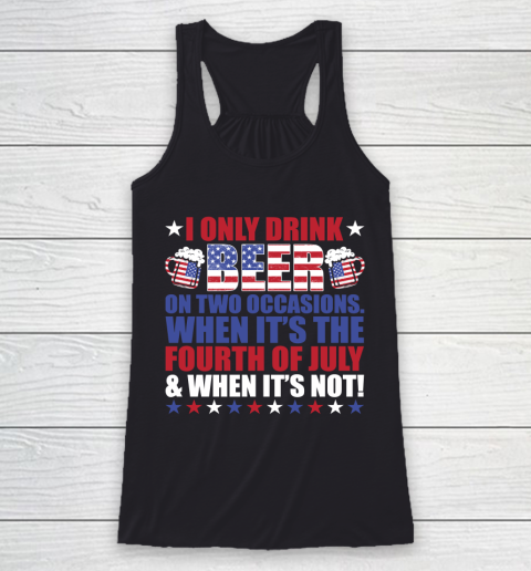 Beer Lover Funny Shirt Beer Fourth Of July Racerback Tank