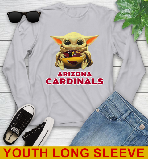 NFL Football Arizona Cardinals Baby Yoda Star Wars Shirt Youth Long Sleeve 6