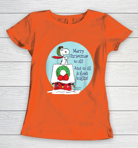 Peanuts Snoopy Merry Christmas and to all Good Night Women's T-Shirt 3