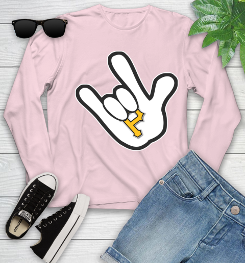 Pittsburgh Pirates MLB Baseball Mickey Rock Hand Disney Youth Long Sleeve 10