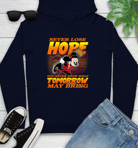 Calgary Flames NHL Hockey ootball Mickey Disney Never Lose Hope Youth Hoodie 3