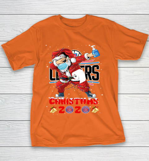 LA Clippers Funny Santa Claus Dabbing Christmas 2020 NBA Youth T-Shirt 4