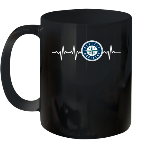Seattle Mariners MLB Baseball Heart Beat Shirt Ceramic Mug 11oz