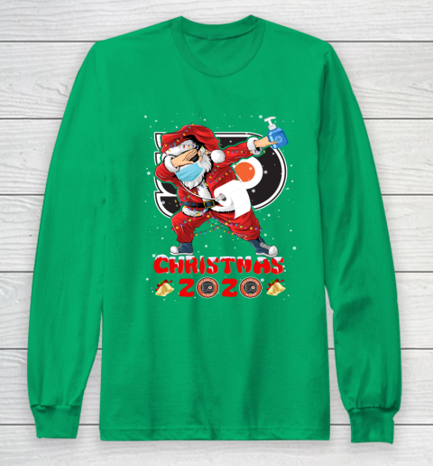 Philadelphia Flyers Funny Santa Claus Dabbing Christmas 2020 NHL Long Sleeve T-Shirt 4