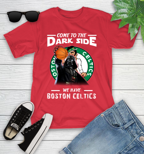 NBA Come To The Dark Side We Have Boston Celtics Star Wars Darth Vader Basketball Youth T-Shirt 13