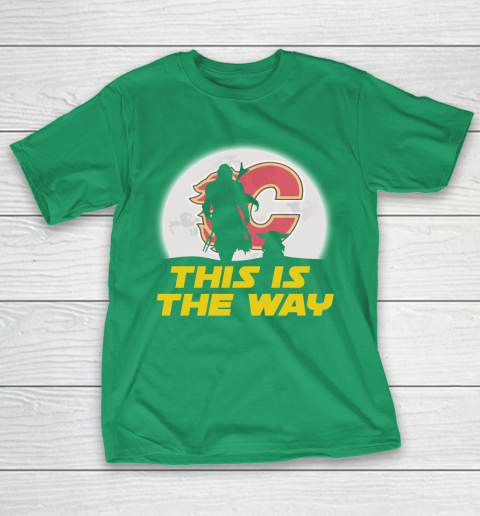 Calgary Flames NHL Ice Hockey Star Wars Yoda And Mandalorian This Is The Way T-Shirt 5