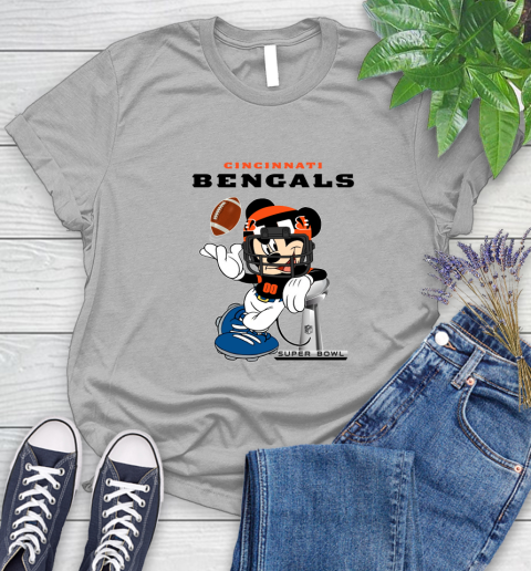 NFL Cincinnati Bengals Mickey Mouse Disney Super Bowl Football T Shirt Women's T-Shirt 5
