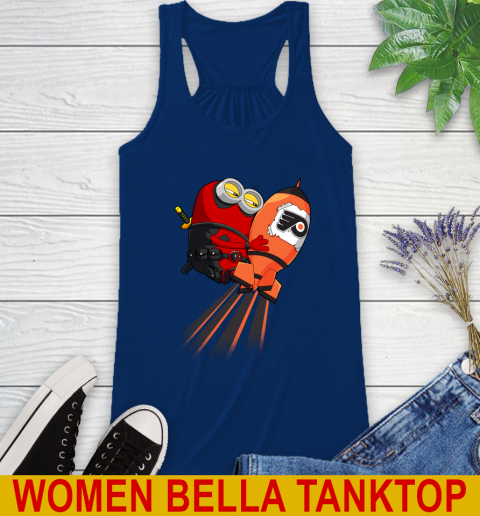 NHL Hockey Philadelphia Flyers Deadpool Minion Marvel Shirt Racerback Tank 7
