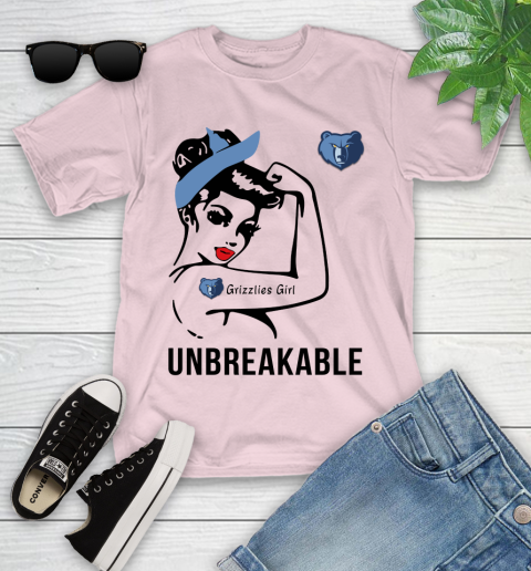 NBA Memphis Grizzlies Girl Unbreakable Basketball Sports Youth T-Shirt 7