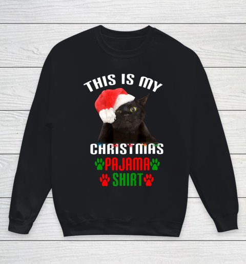This Is My Black Cat Christmas Lights cat lover Xmas Gift Youth Sweatshirt