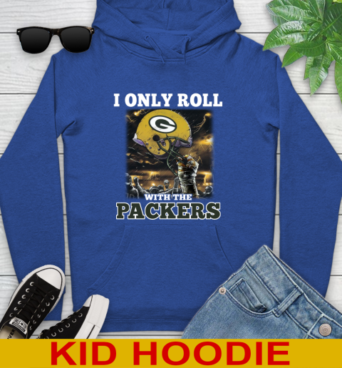 Green Bay Packers NFL Football I Only Roll With My Team Sports Youth Hoodie 10