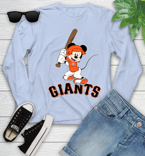MLB Baseball San Francisco Giants Cheerful Mickey Mouse Shirt Youth Long Sleeve 9