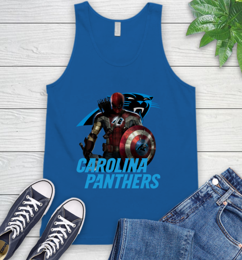 NFL Captain America Thor Spider Man Hawkeye Avengers Endgame Football Carolina Panthers Tank Top 5
