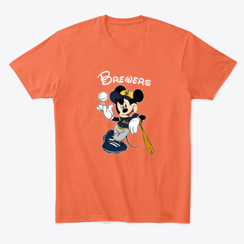 idvu baseball mickey team milwaukee brewers classic t shirt 2 front orange
