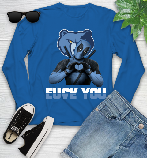 NBA Memphis Grizzlies Deadpool Love You Fuck You Basketball Sports Youth Long Sleeve 10