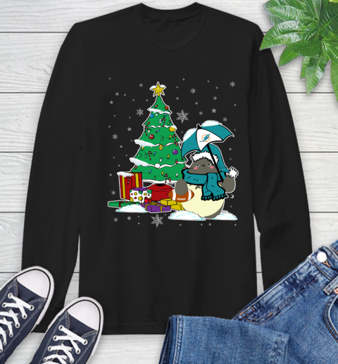 Miami Dolphins NFL Football Cute Tonari No Totoro Christmas Sports Long Sleeve T-Shirt