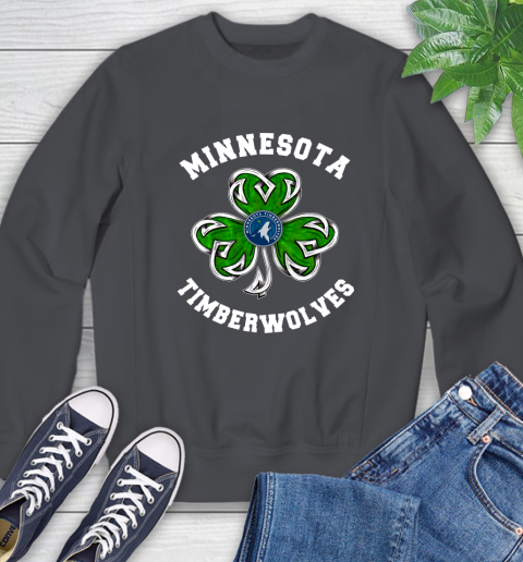 NBA Minnesota Timberwolves Three Leaf Clover St Patrick's Day Basketball Sports Sweatshirt 6