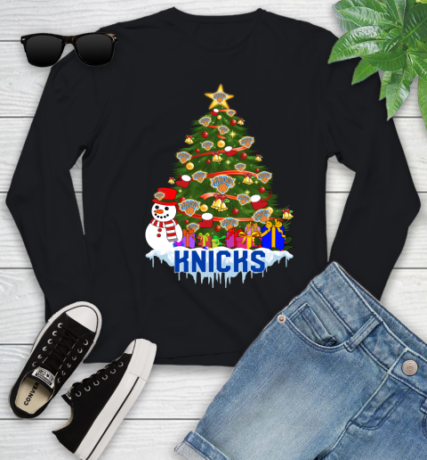 New York Knicks Merry Christmas NBA Basketball Sports Youth Long Sleeve 3 New York Knicks Merry Christmas NBA Basketball Sports Youth Long Sleeve - Image 3