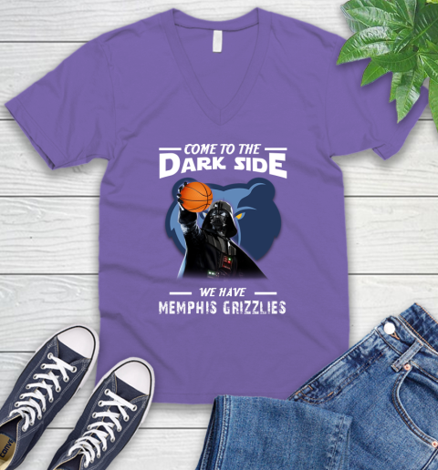 NBA Come To The Dark Side We Have Memphis Grizzlies Star Wars Darth Vader Basketball V-Neck T-Shirt 8