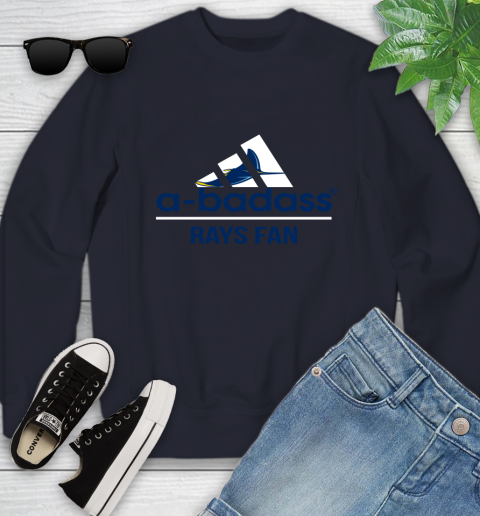 MLB A Badass Tampa Bay Rays Fan Adidas Baseball Sports Youth Sweatshirt 2