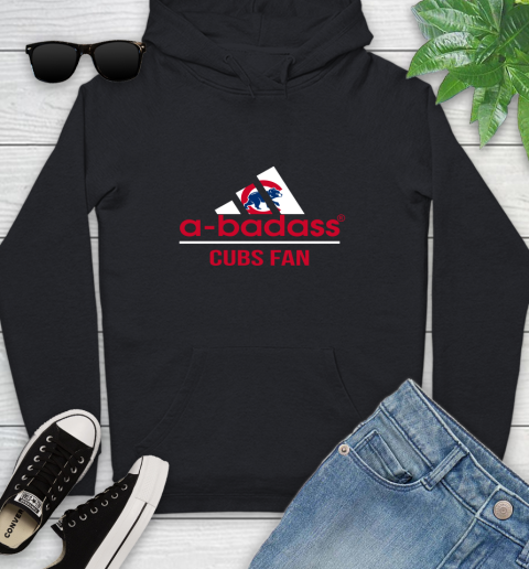 MLB A Badass Chicago Cubs Fan Adidas Baseball Sports Youth Hoodie