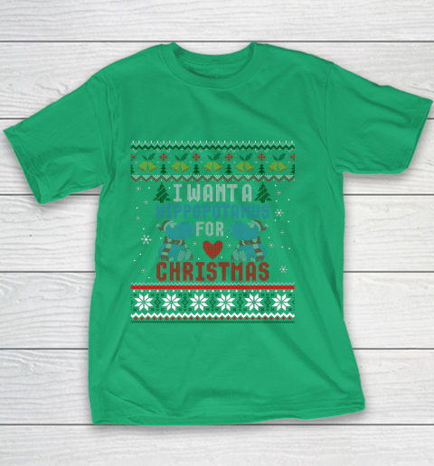 I Want A Hippopotamus For Christmas Ugly Xmas Youth T-Shirt 3