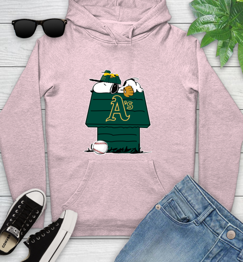 MLB Oakland Athletics Snoopy Woodstock The Peanuts Movie Baseball T Shirt Youth Hoodie 10
