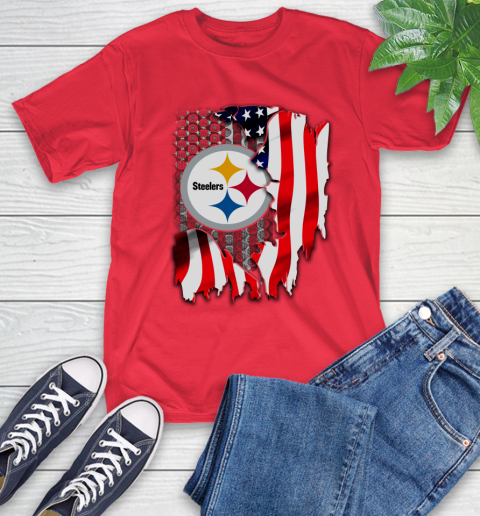 Pittsburgh Steelers NFL Football American Flag T-Shirt - Image 12