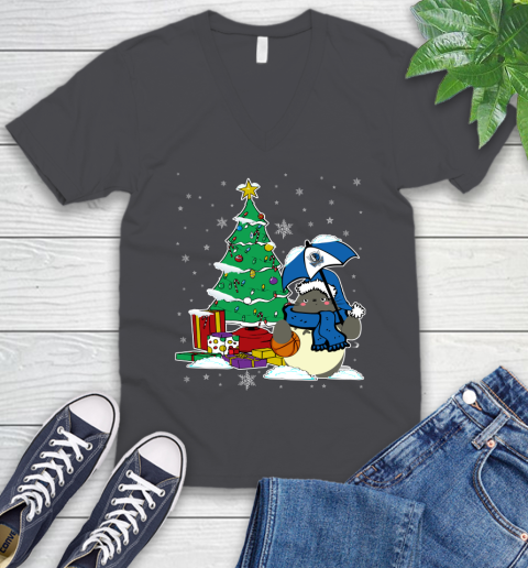Dallas Mavericks NBA Basketball Cute Tonari No Totoro Christmas Sports V-Neck T-Shirt 4