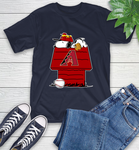 MLB Arizona Diamondbacks Snoopy Woodstock The Peanuts Movie Baseball T Shirt T-Shirt 4