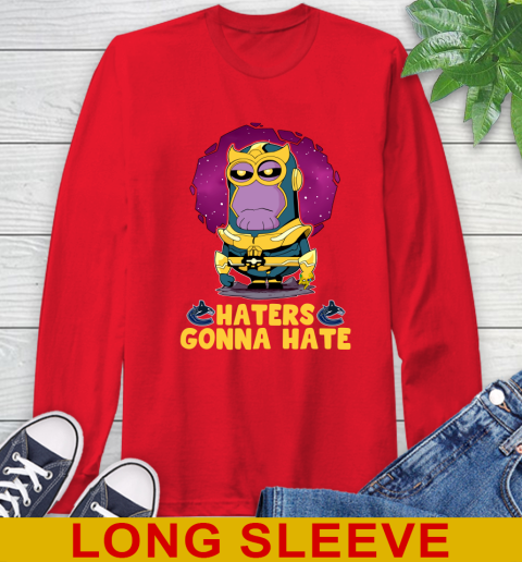 NHL Hockey Vancouver Canucks Haters Gonna Hate Thanos Minion Marvel Shirt Long Sleeve T-Shirt 10