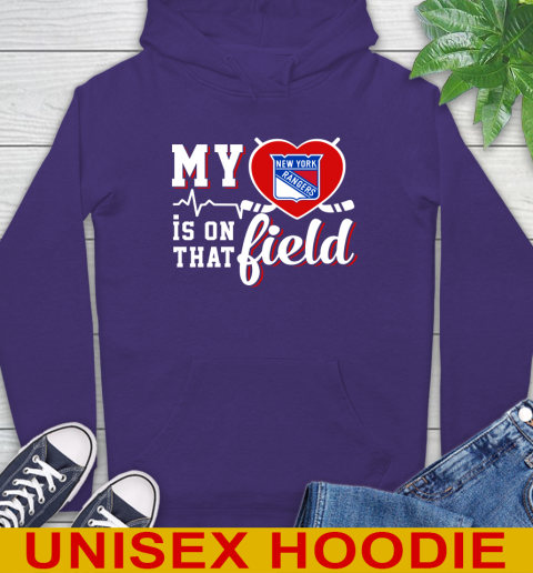 NHL My Heart Is On That Field Hockey Sports New York Rangers Hoodie 5