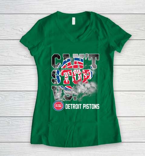 NBA Detroit Pistons Basketball Can't Stop Vs Women's V-Neck T-Shirt 3
