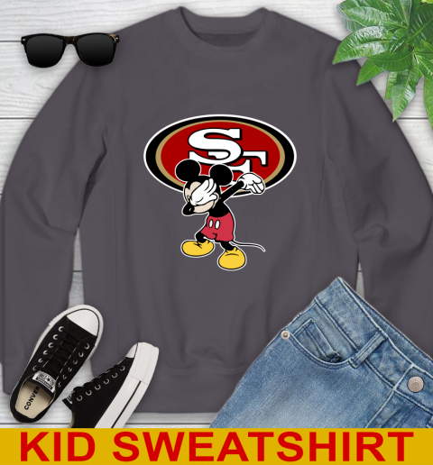 San Francisco 49ers NFL Football Dabbing Mickey Disney Sports Youth Sweatshirt 6