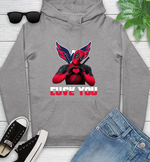 NHL Washington Capitals Deadpool Love You Fuck You Hockey Sports Youth Hoodie 6
