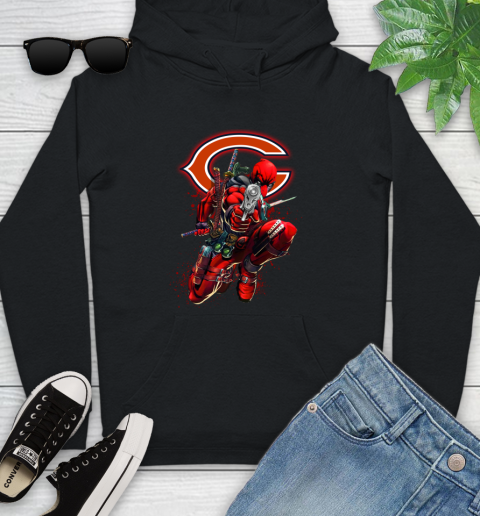 NFL Deadpool Marvel Comics Sports Football Chicago Bears Youth Hoodie 2