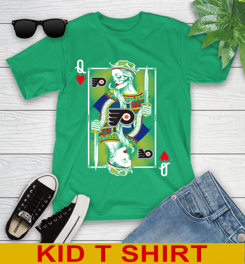 NHL Hockey Philadelphia Flyers The Queen Of Hearts Card Shirt Youth T-Shirt 7