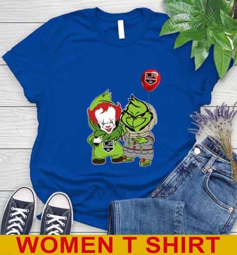 Los Angeles Kings Baby Pennywise Grinch Christmas NHL Hockey Women's T-Shirt 9