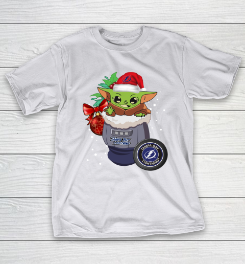 Tampa Bay Lightning Christmas Baby Yoda Star Wars Funny Happy NHL T-Shirt 12