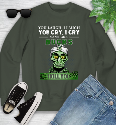 NBA Talk Shit About Milwaukee Bucks I Kill You Achmed The Dead Terrorist Jeffrey Dunham Basketball Youth Sweatshirt 9