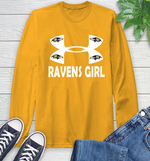 NFL Baltimore Ravens Girl Under Armour Football Sports Long Sleeve T-Shirt 2